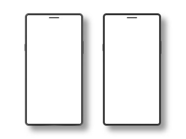 Akıllı telefon 3D tasarımı. Vektör illüstrasyonu 