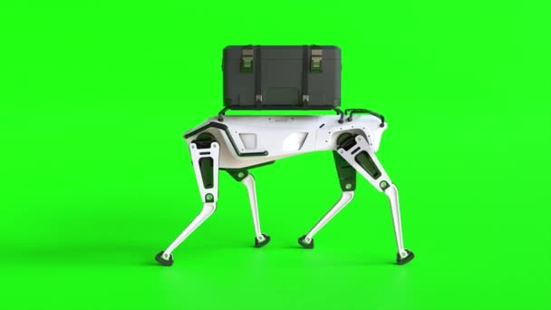 Robot Pies Zielonym Tle Ekranu Motion Graphics — Wideo stockowe