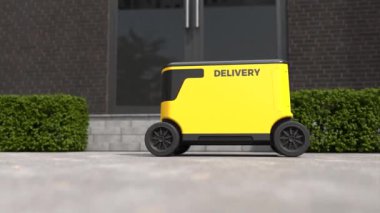 Otomatik dağıtım, robot malları teslim ediyor, otomatik dağıtım robotu.