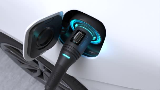 Electric Car Power Charging Charging Technology Clean Energy Filling Technology — Stock Video