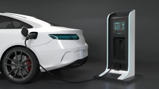 电动汽车在电动汽车充电站充电 — 图库视频影像