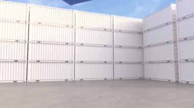 Konteynır asılı, konteynır kaldırılıyor, nakliye konsepti