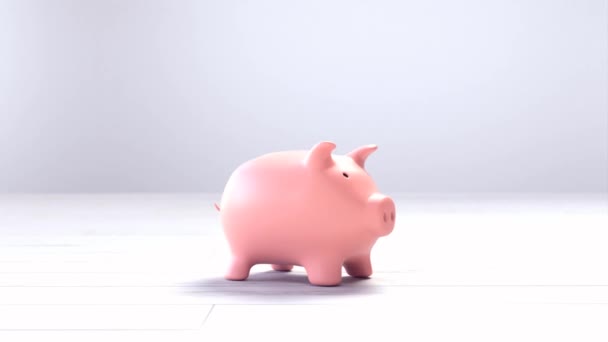 小猪银行 省钱概念 — 图库视频影像