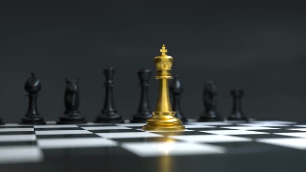 Шахматы Концепция Бизнес Стратегии — стоковое видео