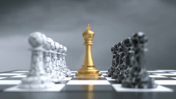 Σκάκι Έννοια Επιχειρηματική Στρατηγική — Αρχείο Βίντεο