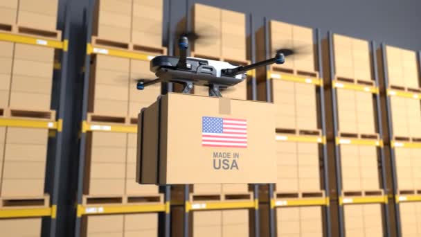 Drone Est Livré Aux États Unis Concept Livraison — Video