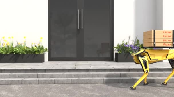 Ρομπότ Σκυλί Παράδοση Έννοια — Αρχείο Βίντεο