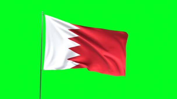 Bandeira Bahrein Fundo Verde Bandeira Looping Vídeo — Vídeo de Stock