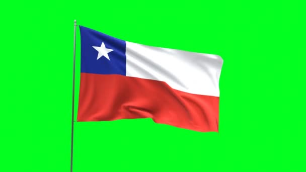 Bandeira Chile Fundo Verde Bandeira Looping Vídeo — Vídeo de Stock