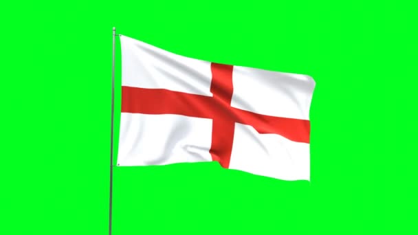Bandera Inglaterra Sobre Fondo Verde Bandera Looping Video — Vídeos de Stock