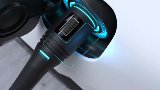 Elektrikli Araba Şarjı Şarj Teknolojisi Temiz Enerji Dolum Teknolojisi — Stok video
