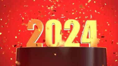 Altın konfetiyle yeni yıl 2024 'ünüz kutlu olsun.