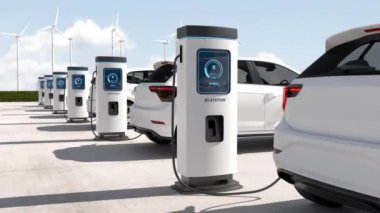 Elektrikli araba şarjı, şarj teknolojisi, temiz enerji dolum teknolojisi. EV Şarj İstasyonu