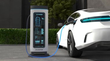 Elektrikli araba şarjı, şarj teknolojisi, temiz enerji dolum teknolojisi. EV Şarj İstasyonu