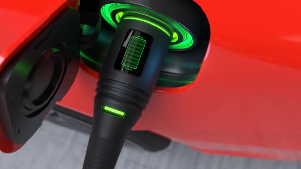 电动汽车充电 充电技术 清洁充填技术 Ev收费站 — 图库视频影像