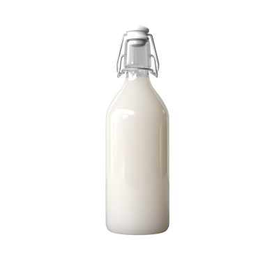 Şeffaf arkaplanda süt şişesi modeli, PNG dosyası