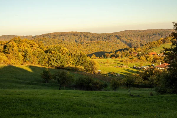 Hilly Rural Landscape Autumn Season High Quality Photo — Stock Photo, Image