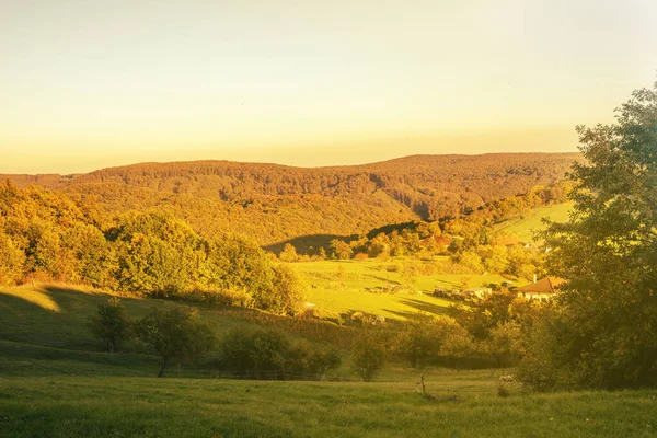 Hügelige Ländliche Landschaft Herbst Hochwertiges Foto — Stockfoto