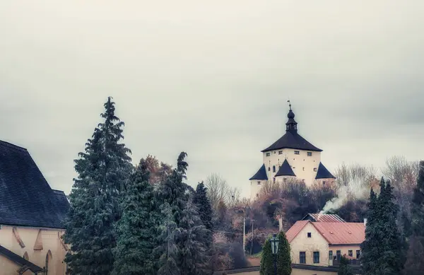 stock image View of New castle in Banska Stiavnica,Slovakia.Autumn season. High quality photo