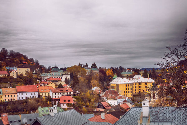 View of the historic city centre.Banska Stiavnica,Slovakia. High quality photo