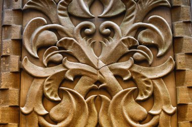 Macaristan, Budapeşte 'de ayrılık binasında çiçek süsü. Yüksek kalite fotoğraf