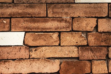 Kırmızı tuğla duvar yapısı arka plan. Dekoratif fayanslar. Yüksek kalite fotoğraf..