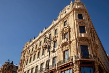 Macaristan 'ın Budapeşte şehir merkezinde bir cadde. Yüksek kalite fotoğraf