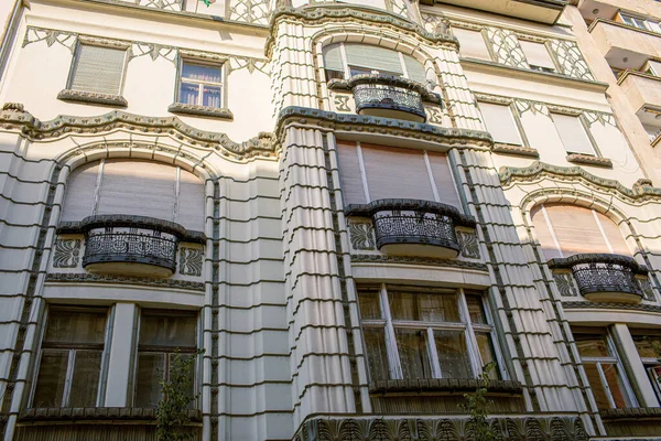 Fachada Edifício Antigo Centro Budapeste Hungria Foto Alta Qualidade — Fotografia de Stock