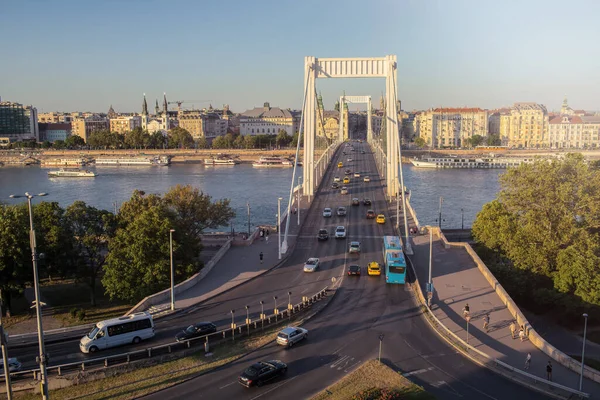 Вид Мост Мбаппе Горы Геллерт Будапеште Венгрия Высокое Качество Фото — стоковое фото