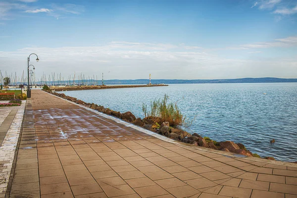 Vízpart Balatonnál Kiváló Minőségű Fénykép — Stock Fotó
