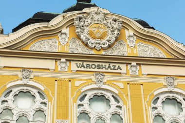 Macaristan, Pecs 'deki belediye binası cephesi. Yüksek kalite fotoğraf