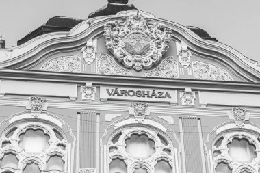 Macaristan, Pecs 'deki belediye binası cephesi. Yüksek kalite fotoğraf