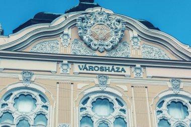 Macaristan, Pecs 'deki belediye binası cephesi. Yüksek kalite fotoğraf