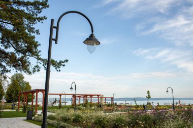Macaristan, Siofok 'taki Balaton Gölü' nün rıhtımında. Yüksek kalite fotoğraf