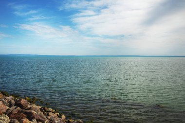 Macaristan, Siofok 'taki Balaton Gölü' nün rıhtımında. Yüksek kalite fotoğraf