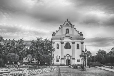 Macaristan 'ın Vac kentindeki Marcius 15 meydanının manzarası. Yüksek kalite fotoğraf