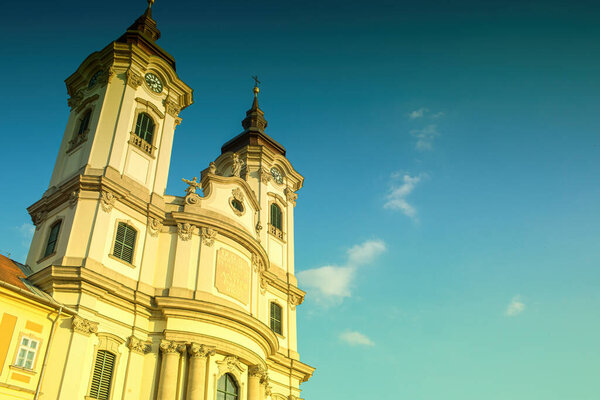 Minorite church in Eger,Hungary.Summer season. High quality photo