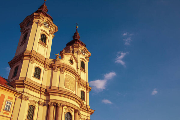 Minorite church in Eger,Hungary.Summer season. High quality photo