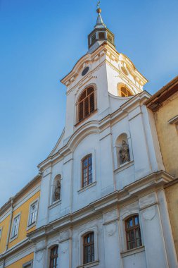 Macaristan, if 'teki Dobo Istvan Lisesi cephesi. Yüksek kalite fotoğraf