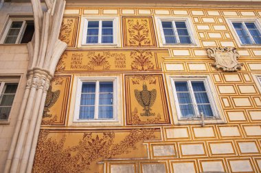 Szekesfehervar şehir merkezinde Sgraffito, Macaristan. Yüksek kalite fotoğraf