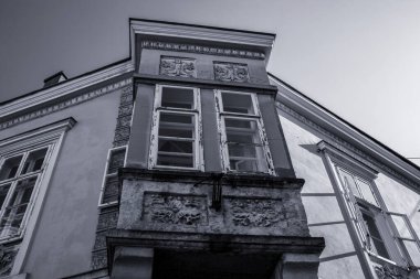 Szekesfehervar.Macaristan 'daki tarihi bina cephesi. Yüksek kalite fotoğraf