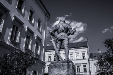 Macaristan 'ın başkenti Varkocs Gyorgy' nin bronz heykeli. Yüksek kalite fotoğraf