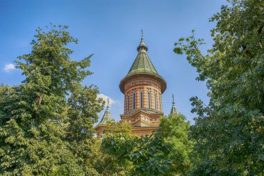 Timisoara 'daki Romen Ortodoks Metropolitan Katedrali. Yüksek kalite fotoğraf