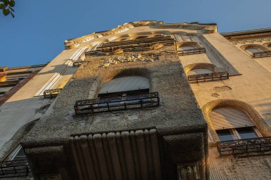 Szeged,Hungary - August 21,202 : Facade of Grof Palace at Tisza Lajos Korut. High quality photo clipart