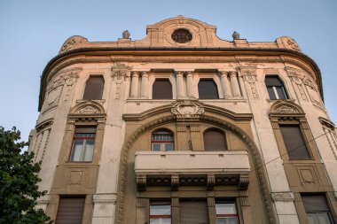 Szeged, Macaristan - 21 Ağustos 202: Tarihi bina cephesi. Yüksek kalite fotoğraf