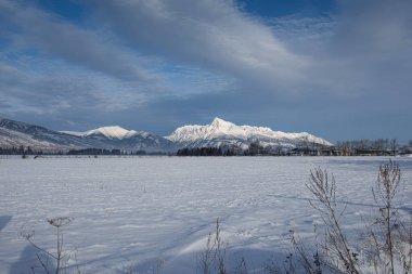 Yüksek Tatras, Slovakya. Kış mevsiminde karla kaplı tepelerin manzarası. Yüksek kalite fotoğraf