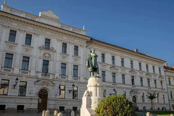 Pecs, Macaristan - 15 Ağustos 2023: Şehir merkezindeki tarihi binaların manzarası. Yüksek kalite fotoğraf