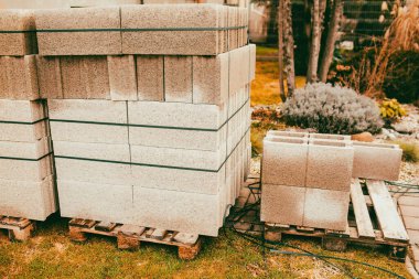 İnşaat için beton yığını. Yüksek kalite fotoğraf