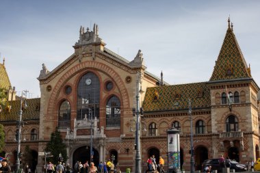 Budapeşte, Macaristan - 7 Ekim 2022: Belediye Çarşı Salonu, Vasarcsarnok. Yüksek kalite fotoğraf