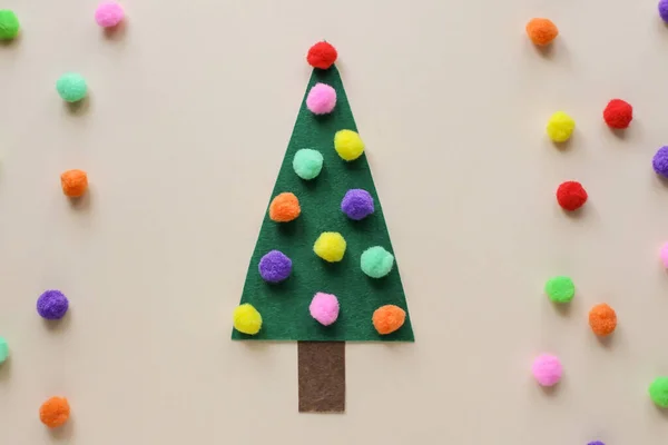 Ideias Aprendizagem Precoce Árvore Natal Pom Pon Atividades Para Crianças — Fotografia de Stock
